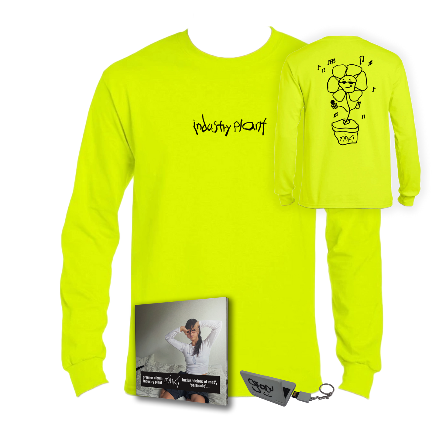 Pack T-shirt “industry plant” + album CD + dédicace + porte-clé USB