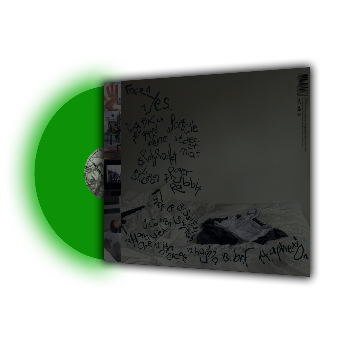 Vinyle vert phosphorescent + porte-clé USB