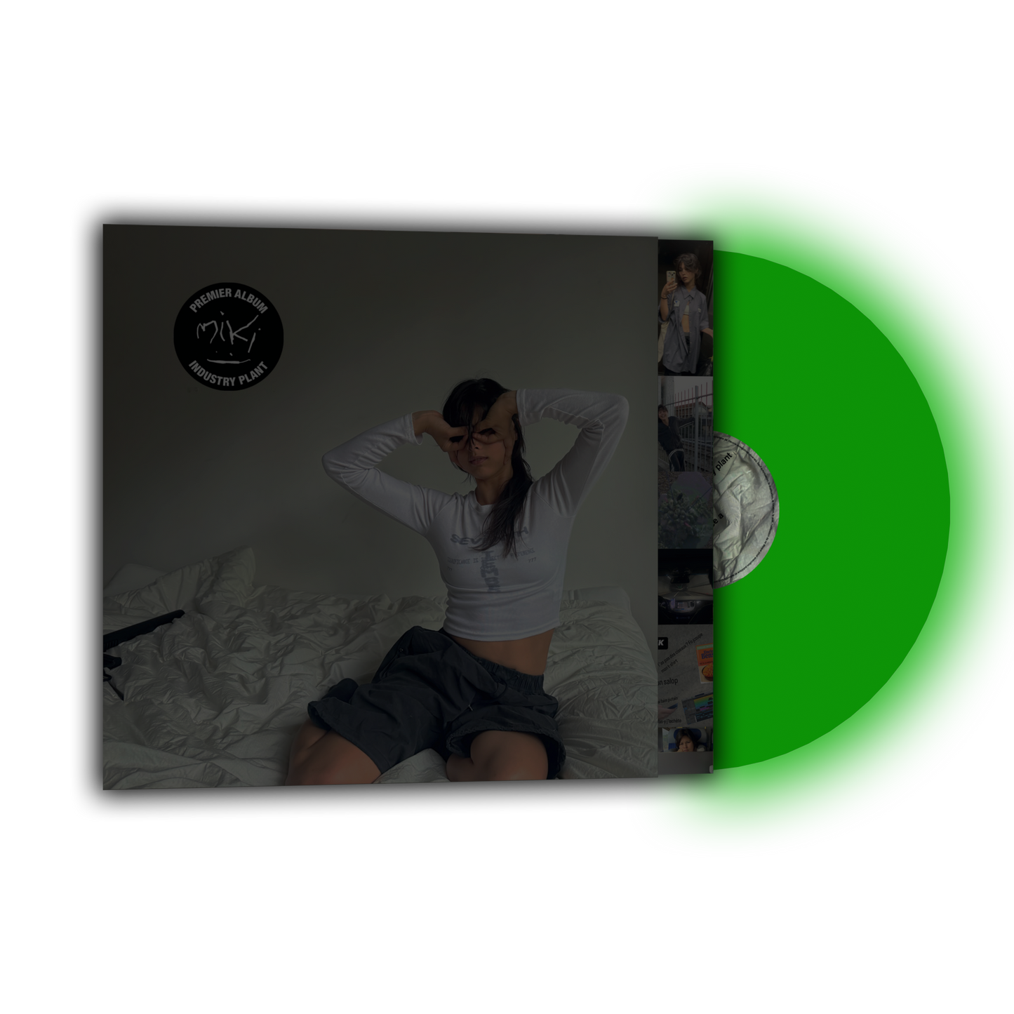 Peluche Industry Plant + vinyle vert phosphorescent + porte-clé USB