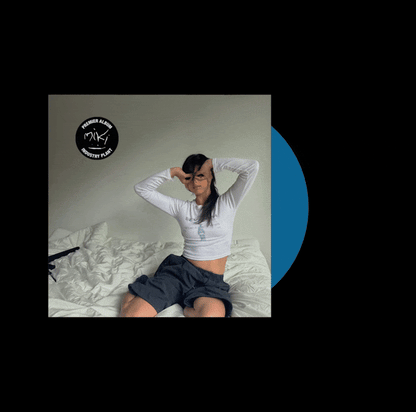 Vinyle bleu + dédicace + porte-clé USB