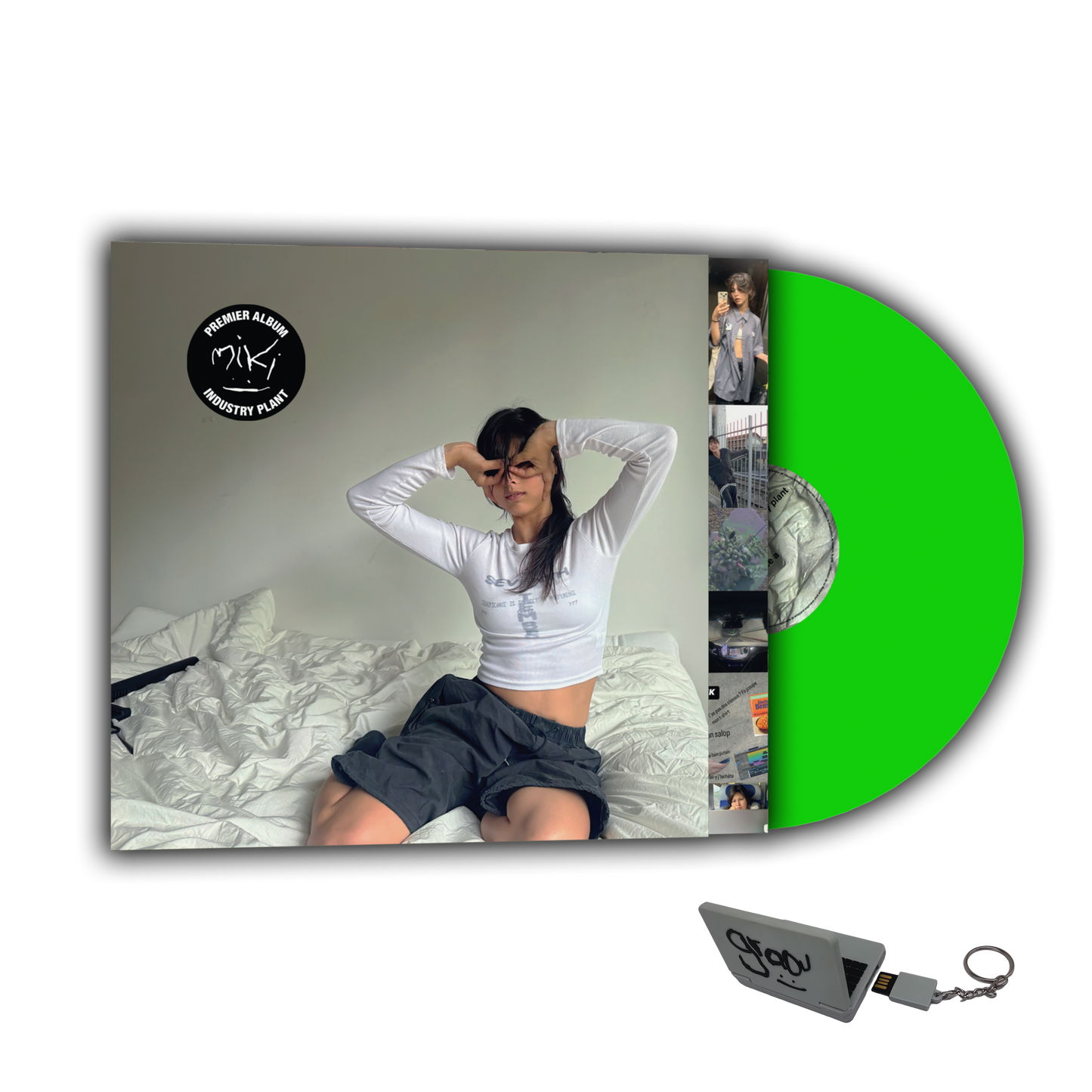 Vinyle phosphorescent + dédicace + porte-clé USB
