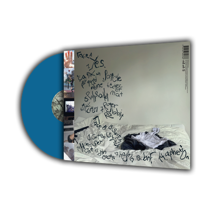 Vinyle bleu + dédicace + porte-clé USB
