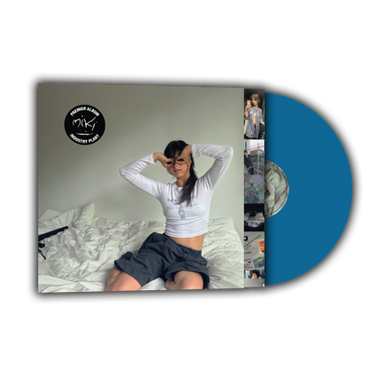 Vinyle bleu + dédicace + porte-clé USB