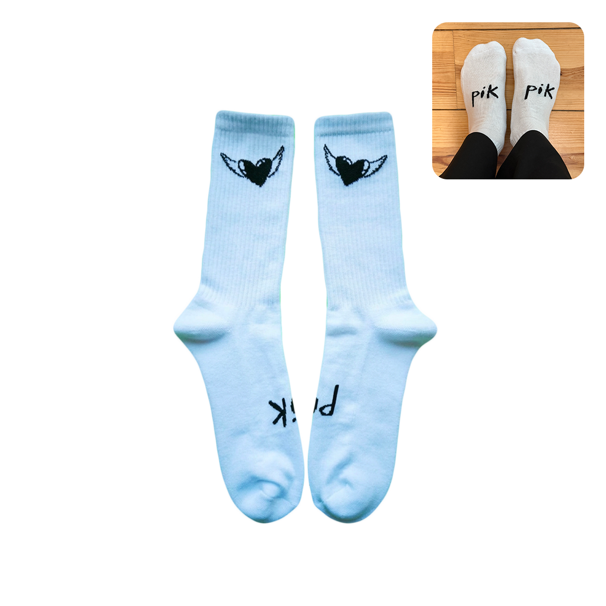 Chaussettes miki X Émilie Tronche + porte-clé USB